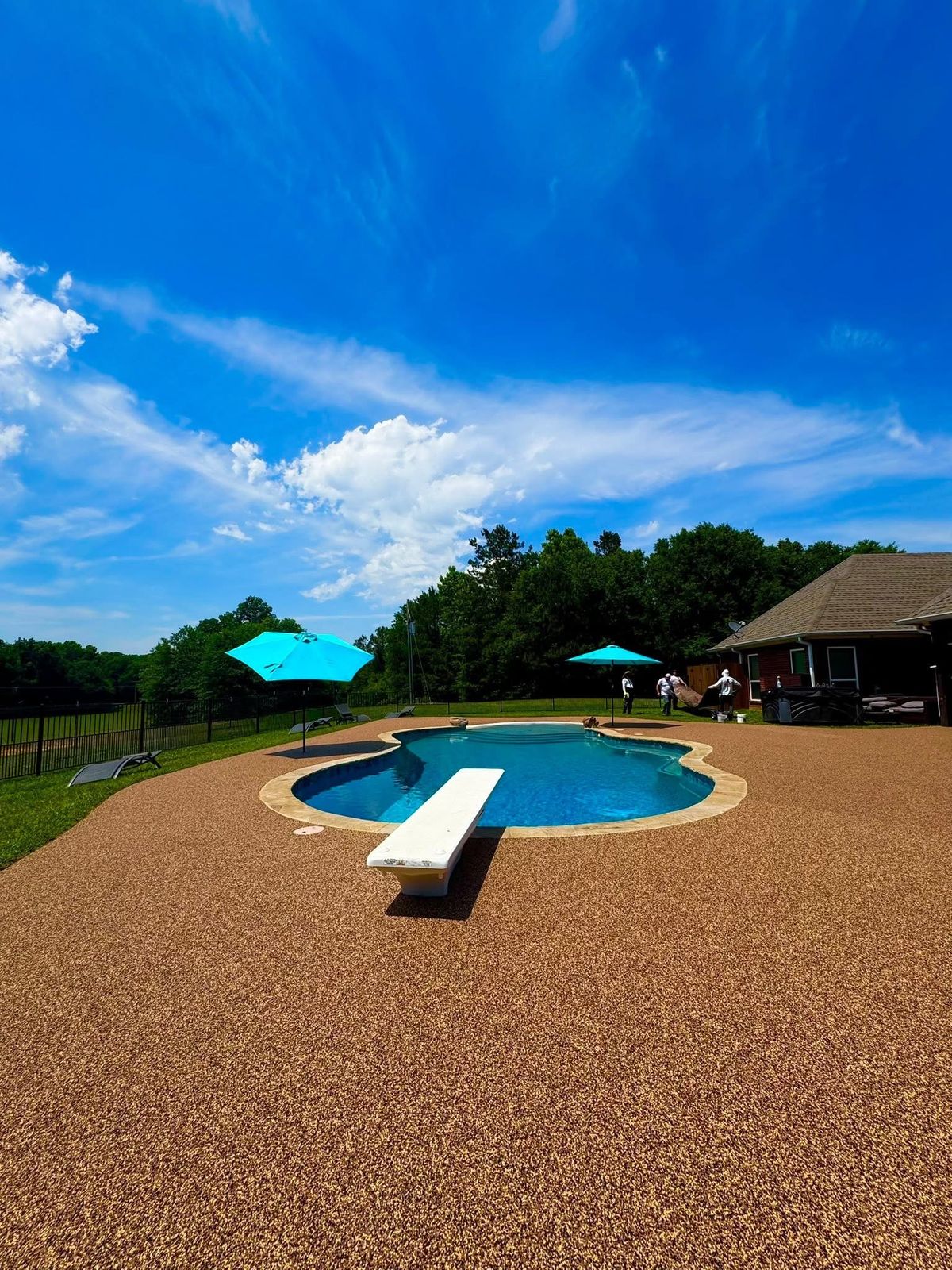 Finished Pro-Flex rubber pool deck surfacing near Longview, TX
