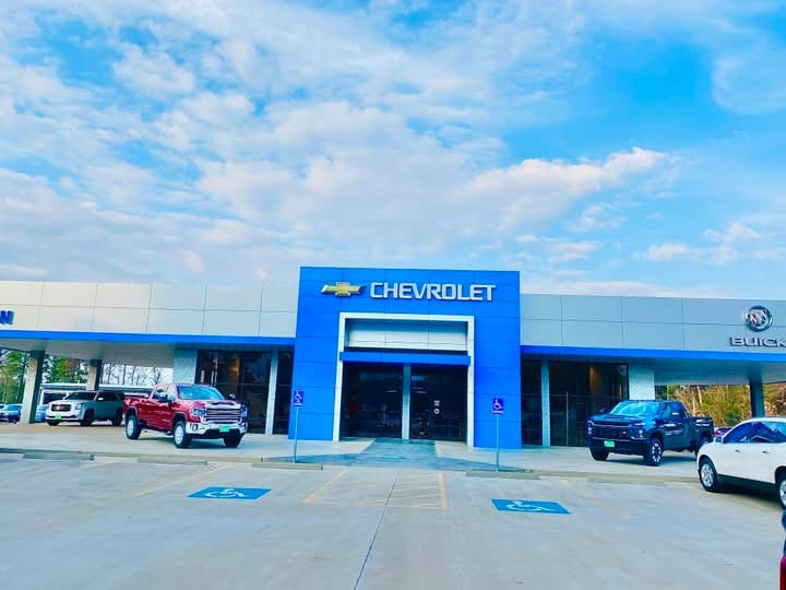 Chevrolet and Buick dealership exterior, a completed commercial flake coating project